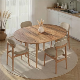 Nordure Viona Mesa de Comedor Extensible en Pino Atlántico